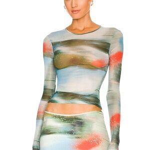 Miaou power mesh long sleeve tee